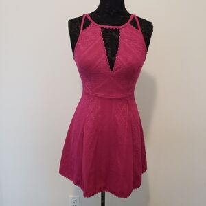 Y2k Free People Miss Connections Lace Sleeveless Mini Dress Size 2